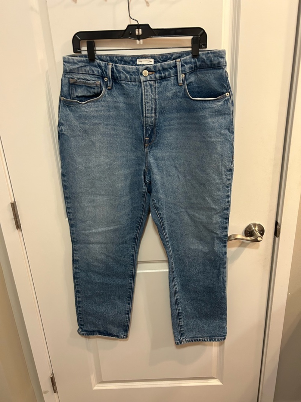 Good American Good Vintage Straight Jeans Size 14/32 Blue GV602TFT Crop